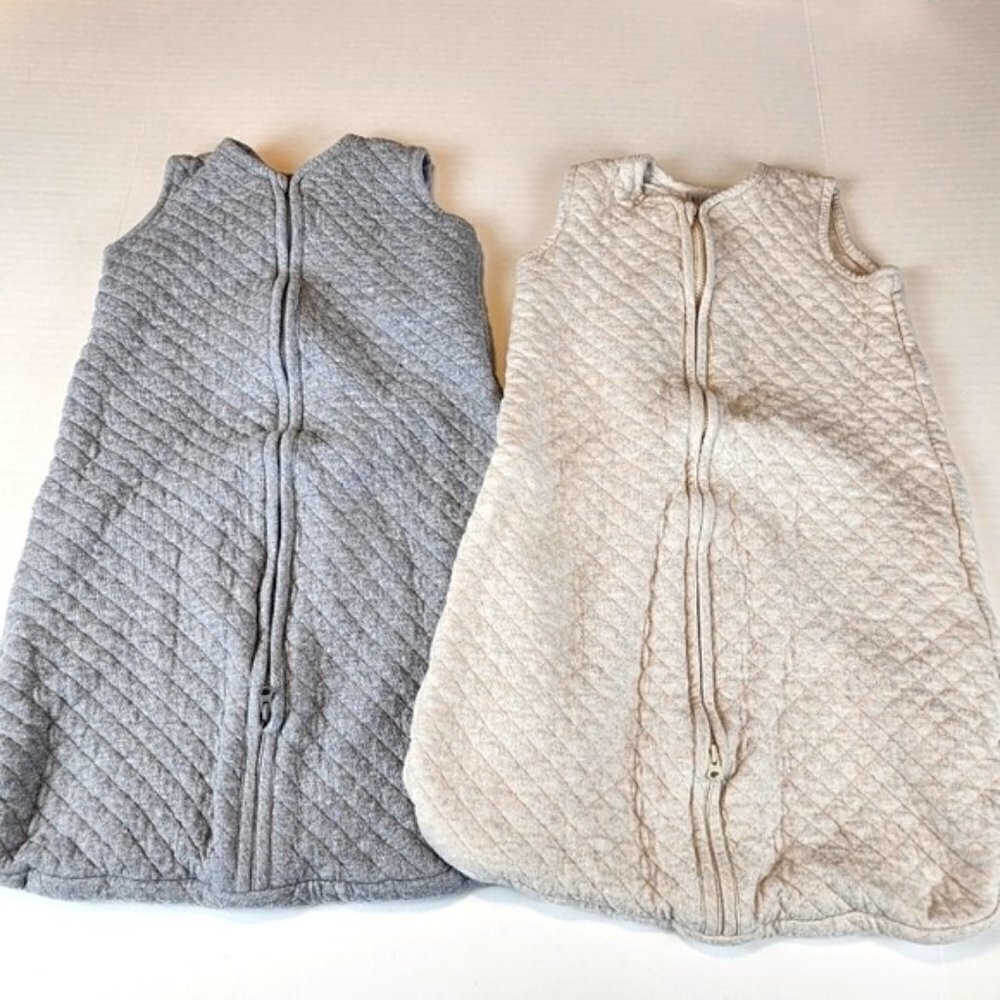 Hanna Andersson Quilted Sleep Sacks Set of 2 - Gray and Cream